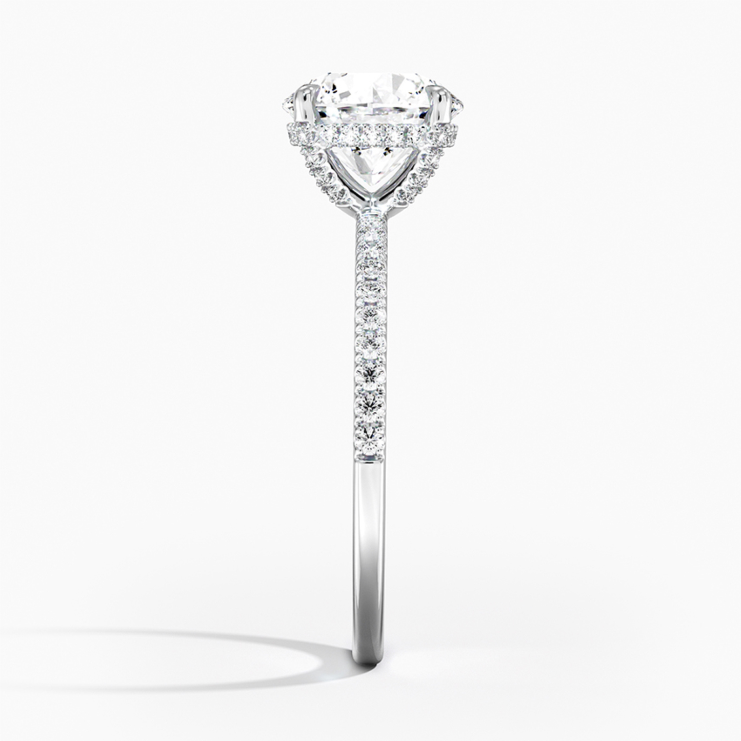 Hidden Halo Round Lab Grown Diamond Ring