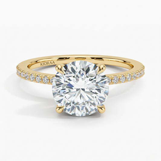 Hidden Halo Round Lab Grown Diamond Ring