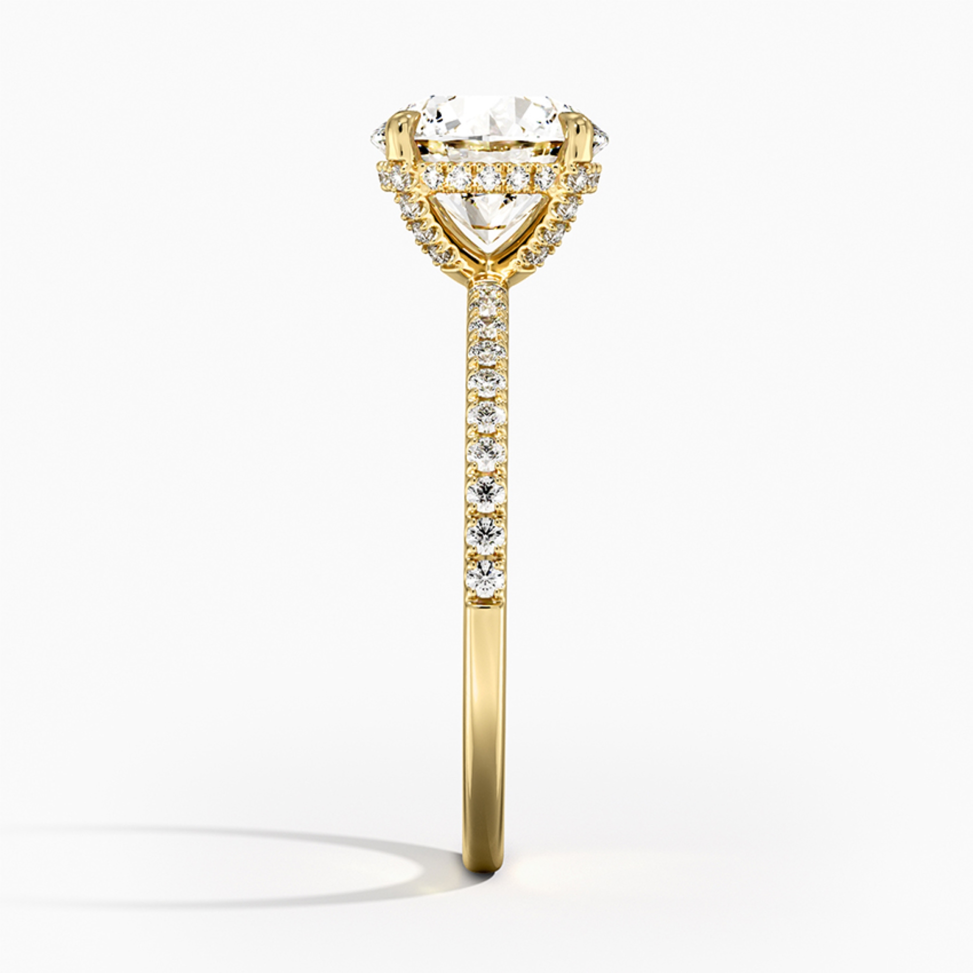 Hidden Halo Round Lab Grown Diamond Ring