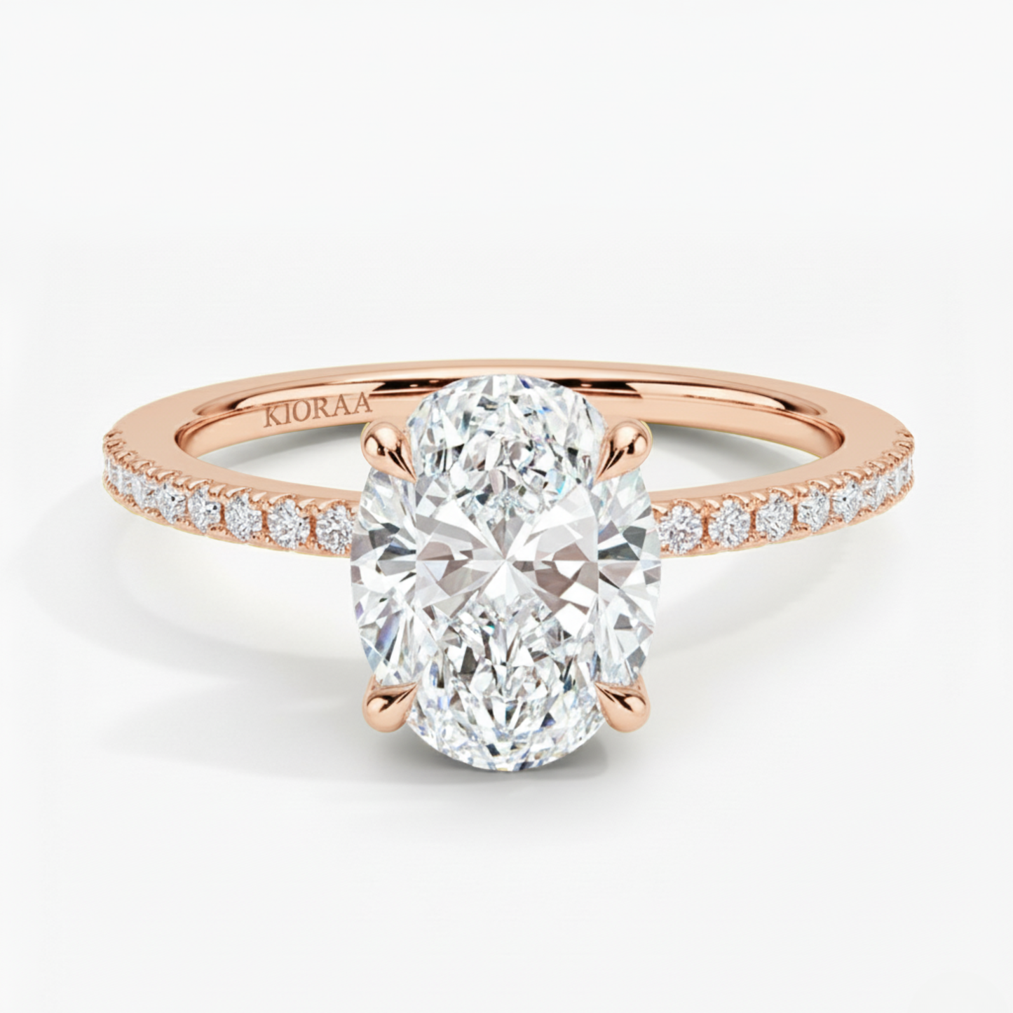 Hidden Halo Oval Lab Grown Diamond Ring