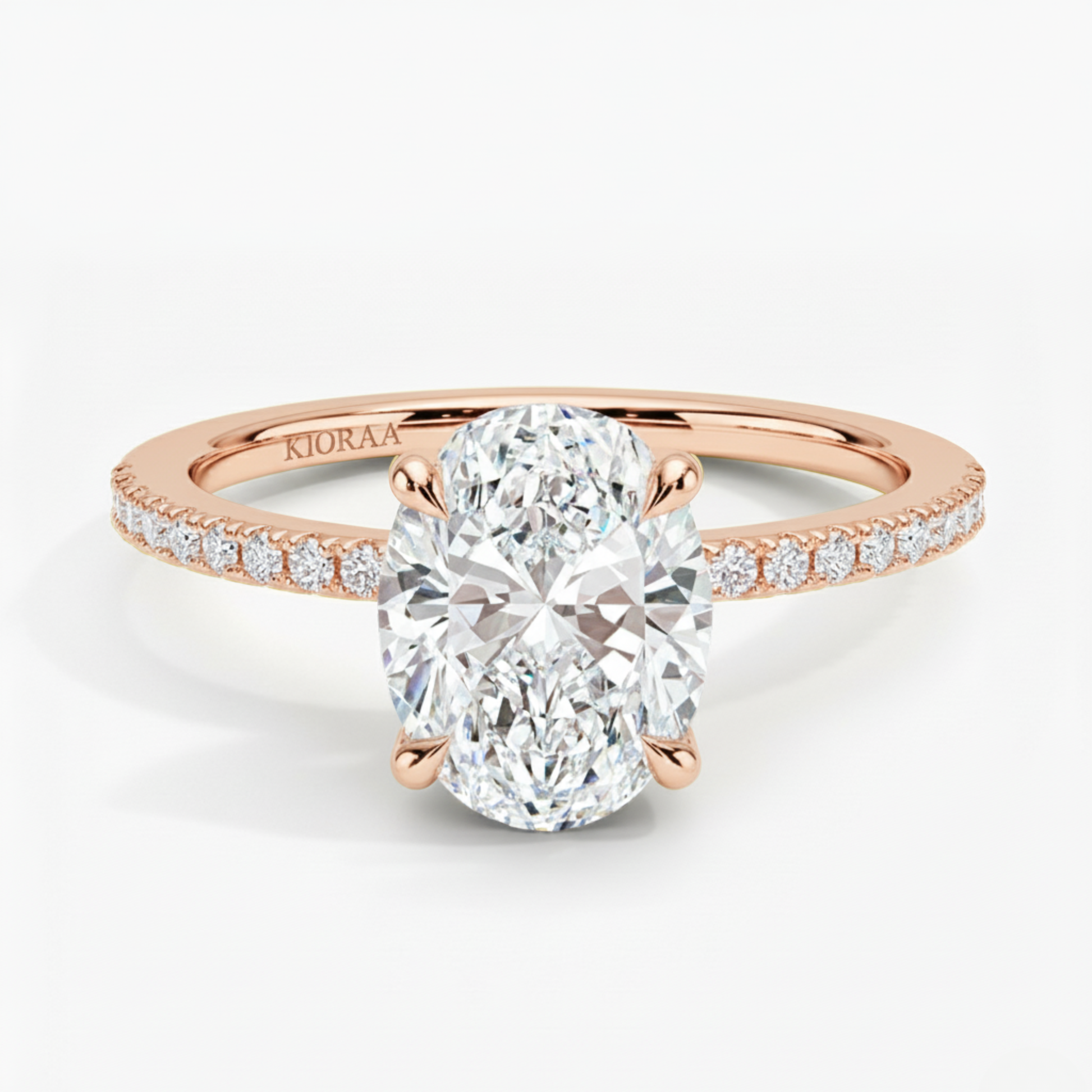 Hidden Halo Oval Lab Grown Diamond Ring