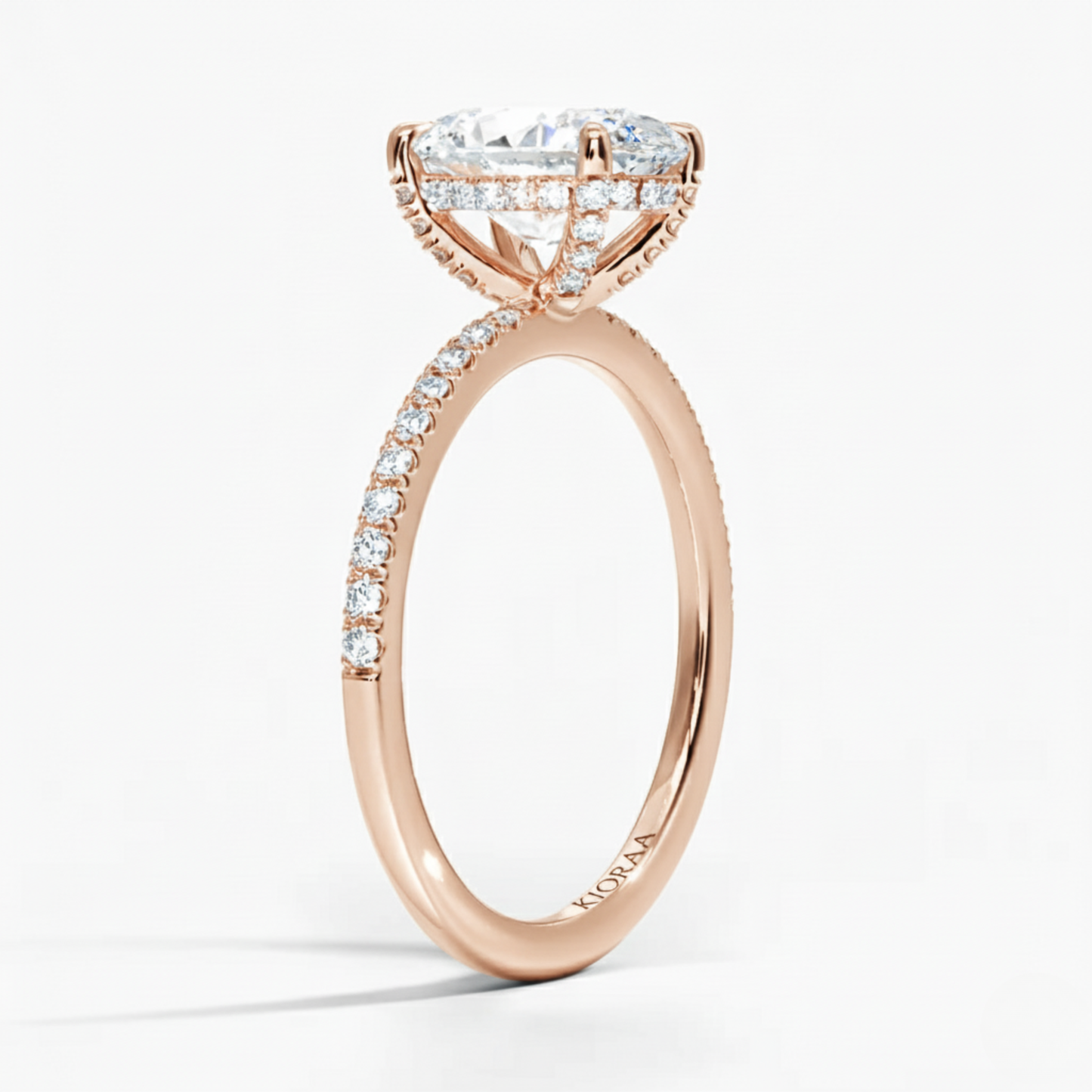 Hidden Halo Oval Lab Grown Diamond Ring
