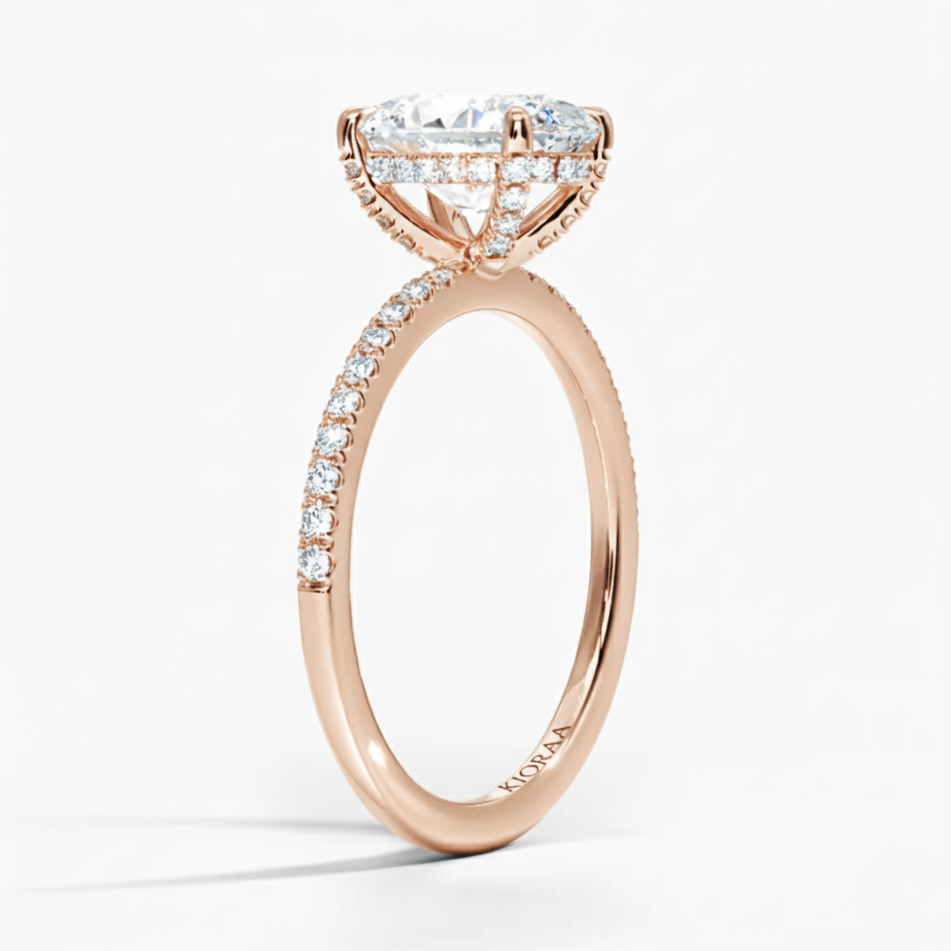Hidden Halo Oval Lab Grown Diamond Ring