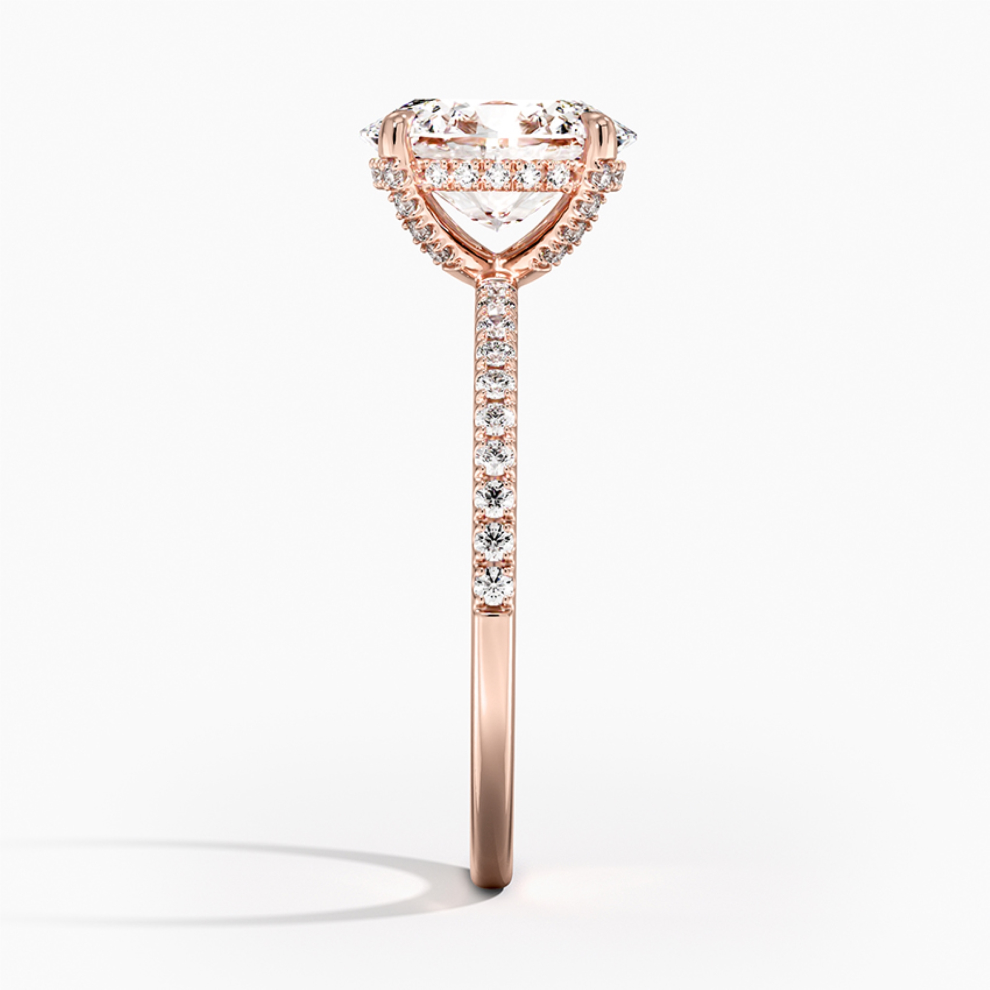 Hidden Halo Oval Lab Grown Diamond Ring