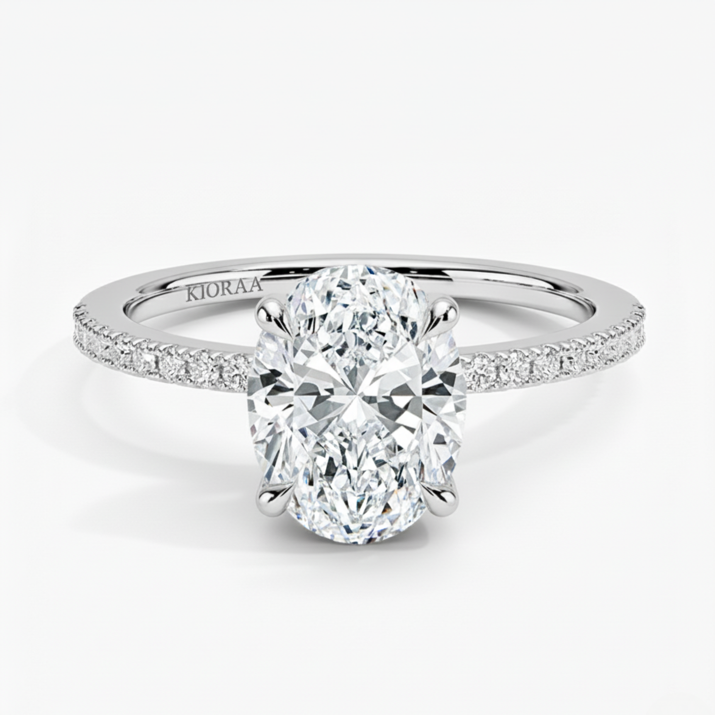 Hidden Halo Oval Lab Grown Diamond Ring