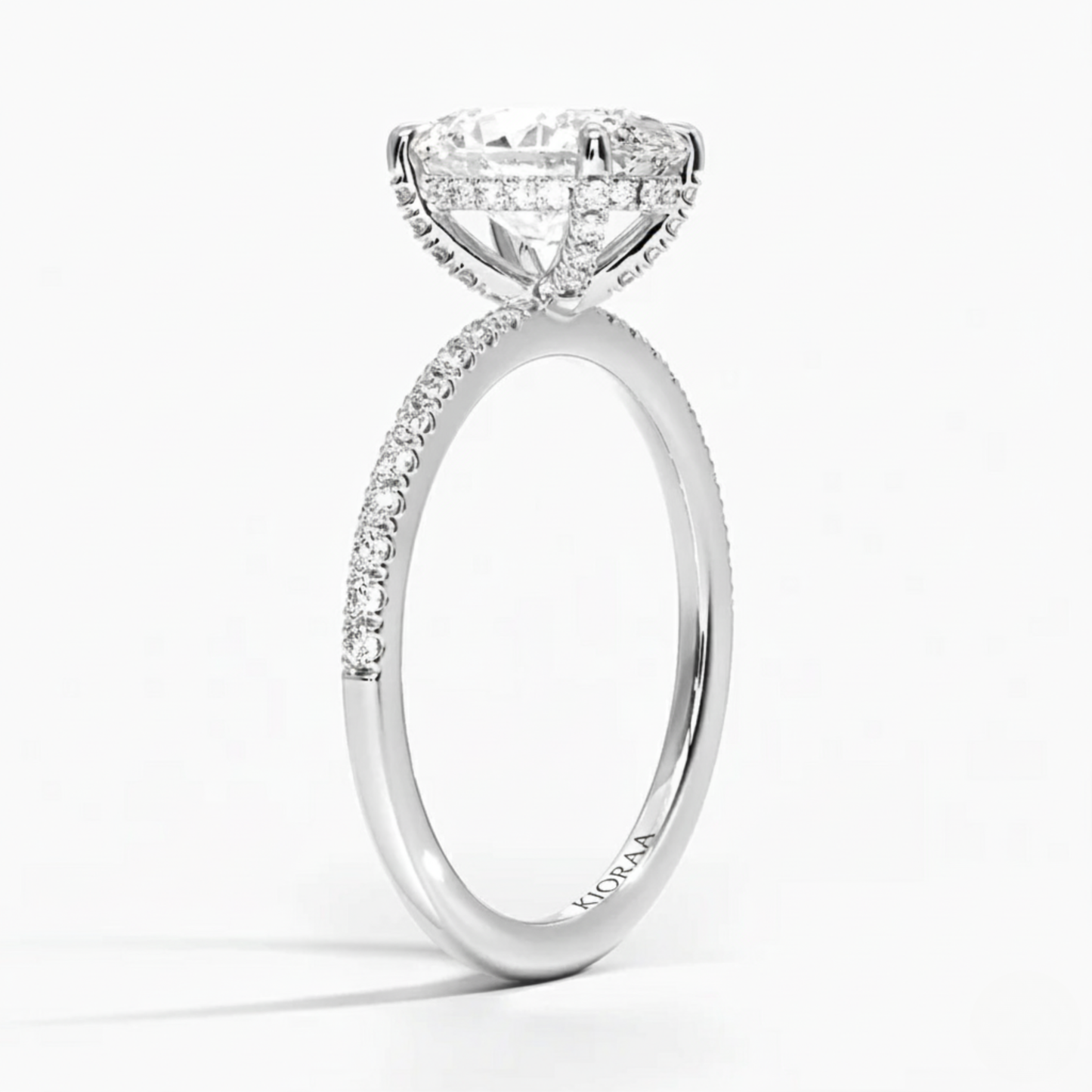 Hidden Halo Oval Lab Grown Diamond Ring