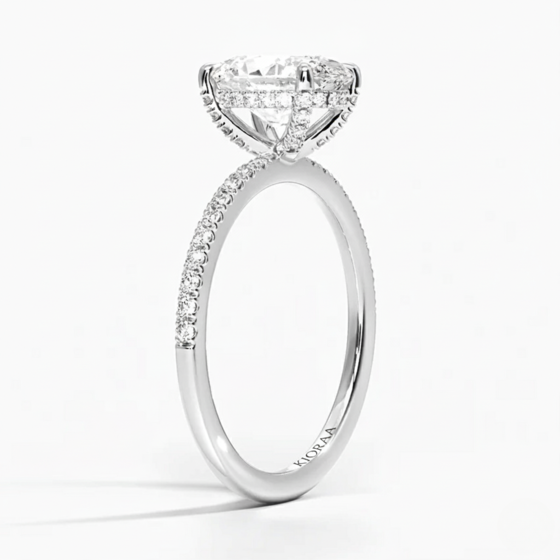 Hidden Halo Oval Lab Grown Diamond Ring