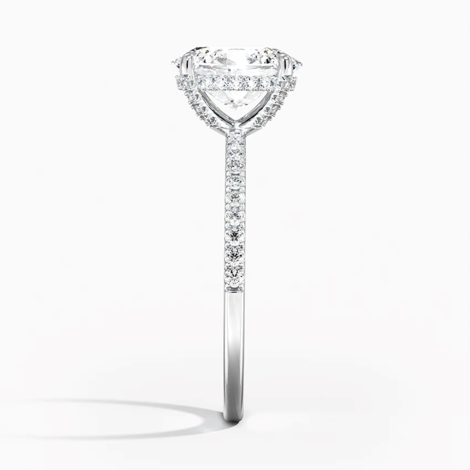 Hidden Halo Oval Lab Grown Diamond Ring