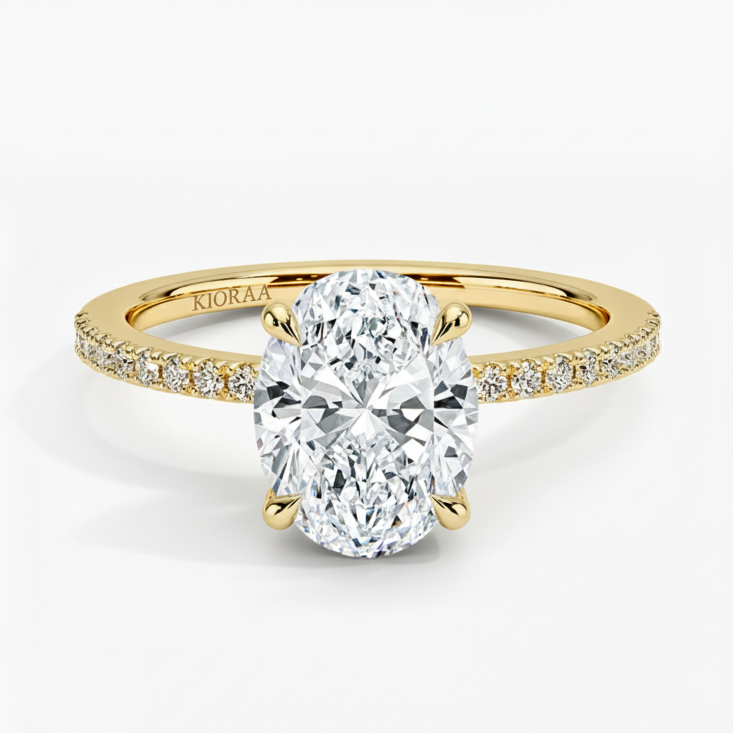 Hidden Halo Oval Lab Grown Diamond Ring