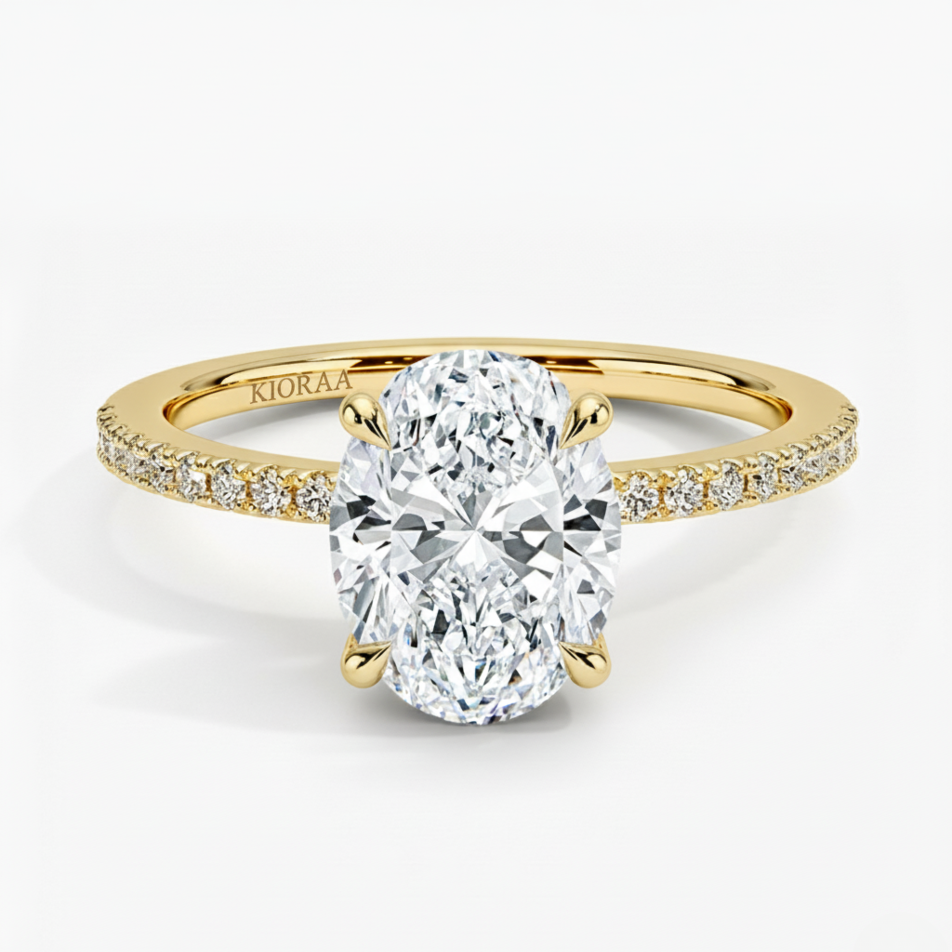 Hidden Halo Oval Lab Grown Diamond Ring