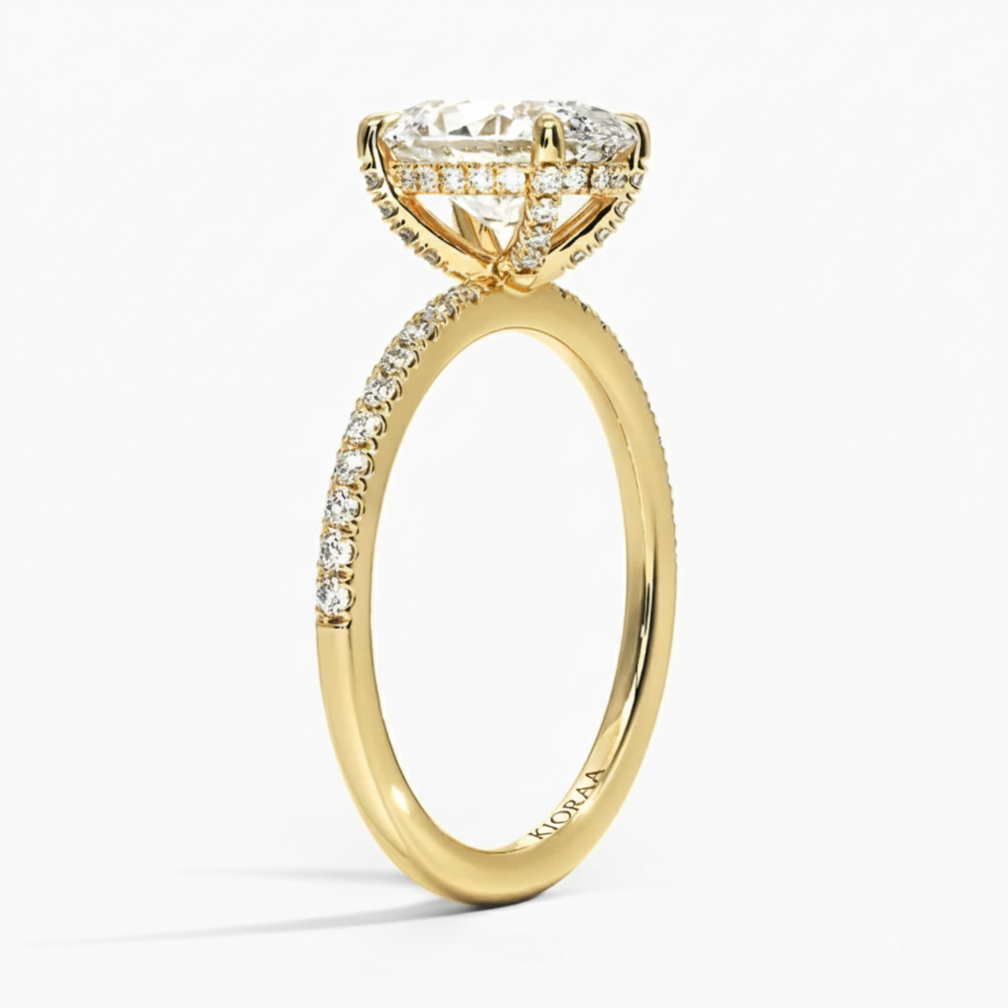 Hidden Halo Oval Lab Grown Diamond Ring