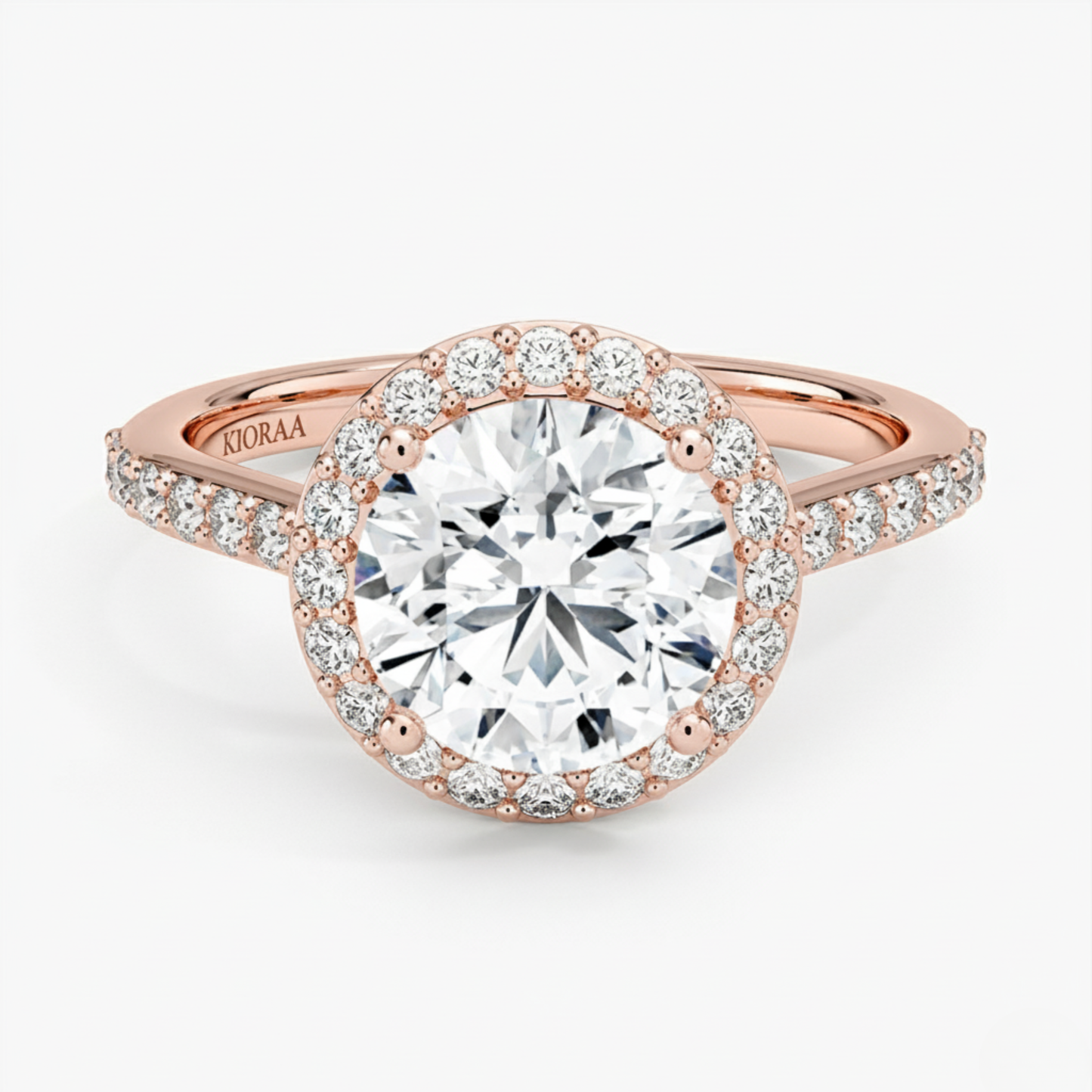 Classic Round Diamond Halo Engagement Ring