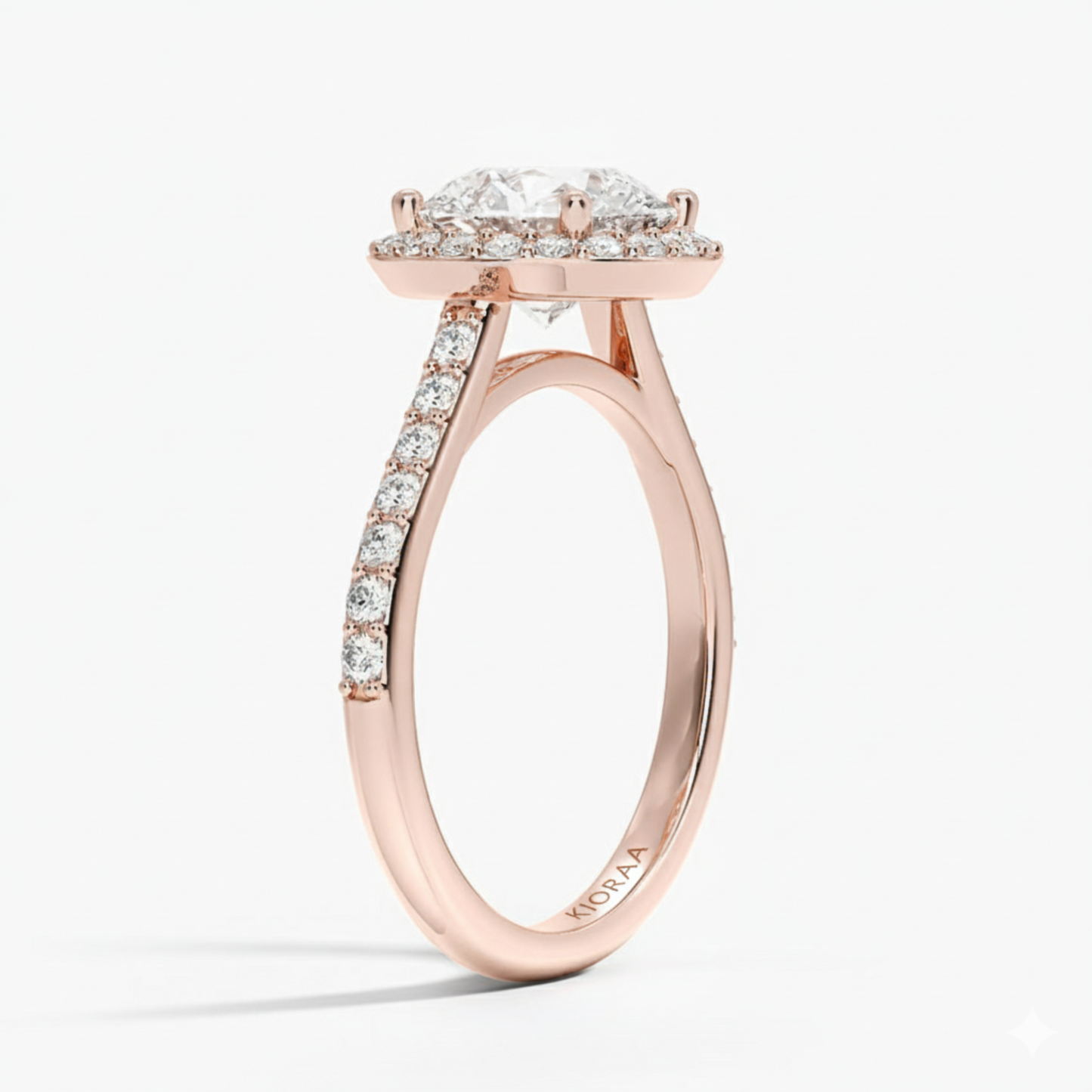 Classic Round Diamond Halo Engagement Ring