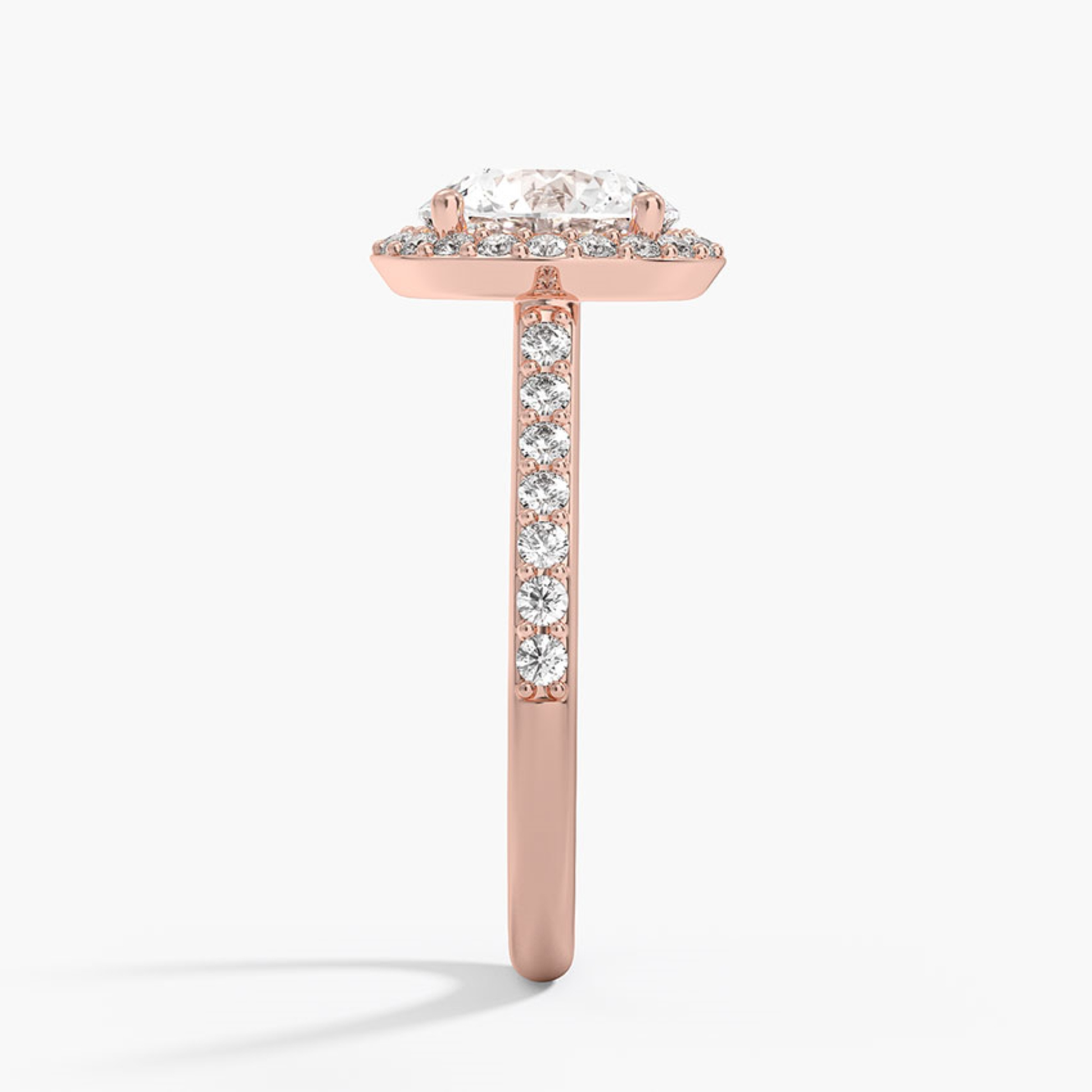 Classic Round Diamond Halo Engagement Ring