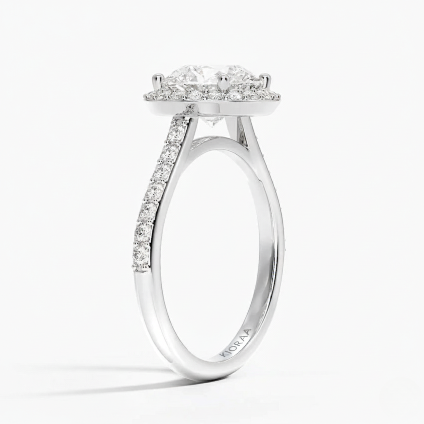 Classic Round Diamond Halo Engagement Ring