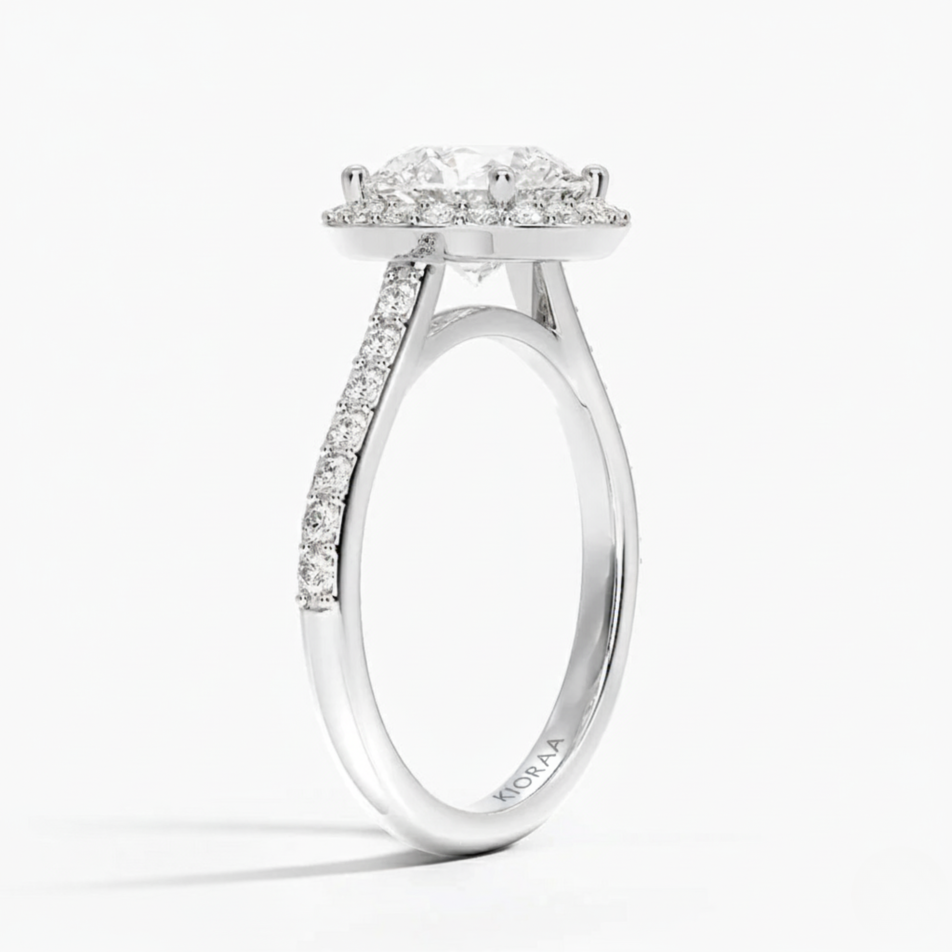Classic Round Diamond Halo Engagement Ring