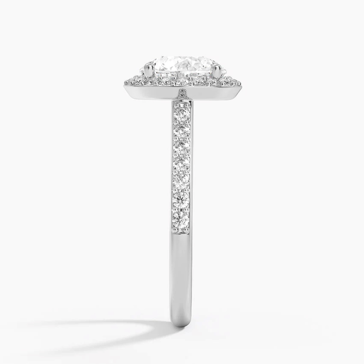Classic Round Diamond Halo Engagement Ring