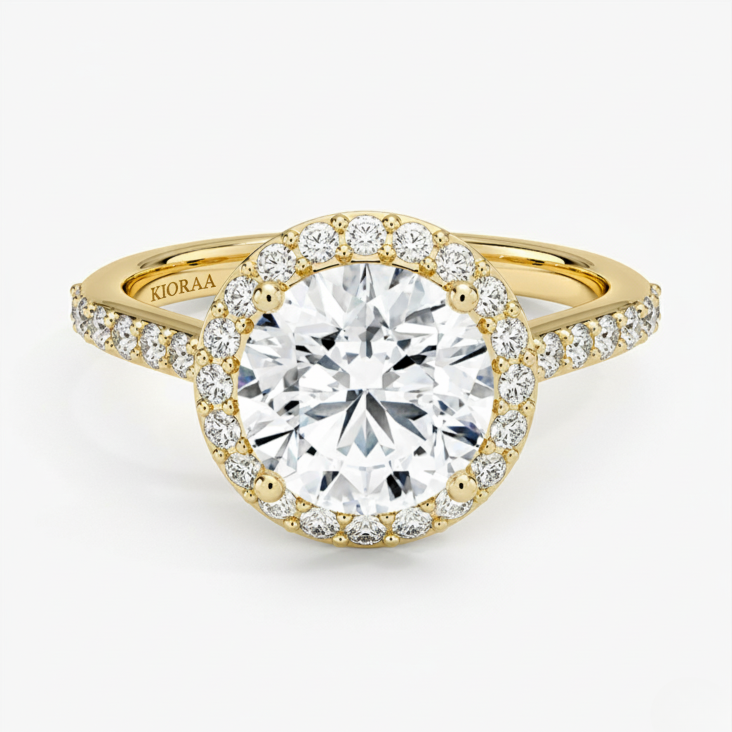Classic Round Diamond Halo Engagement Ring