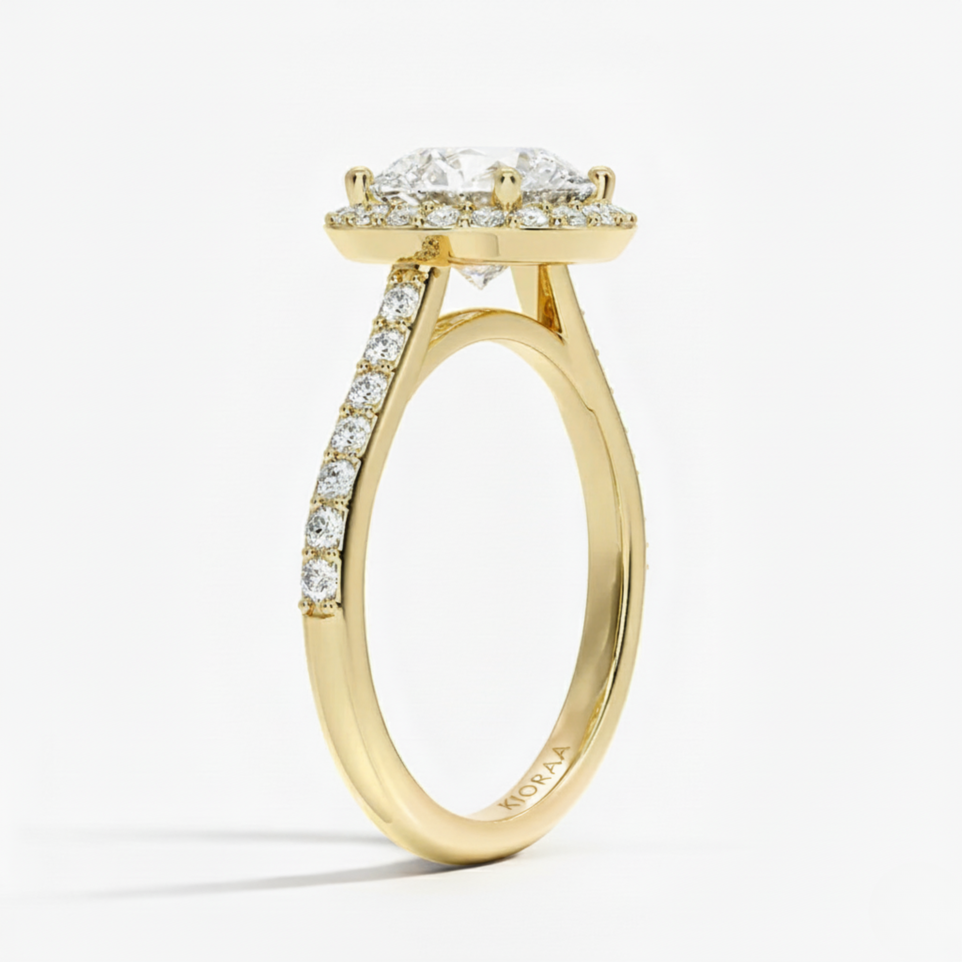 Classic Round Diamond Halo Engagement Ring