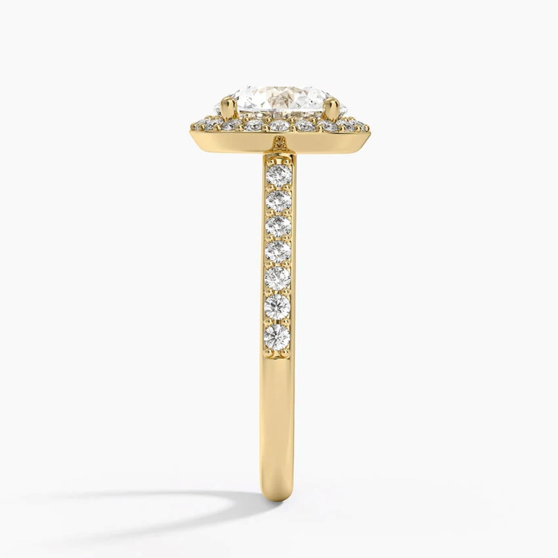Classic Round Diamond Halo Engagement Ring