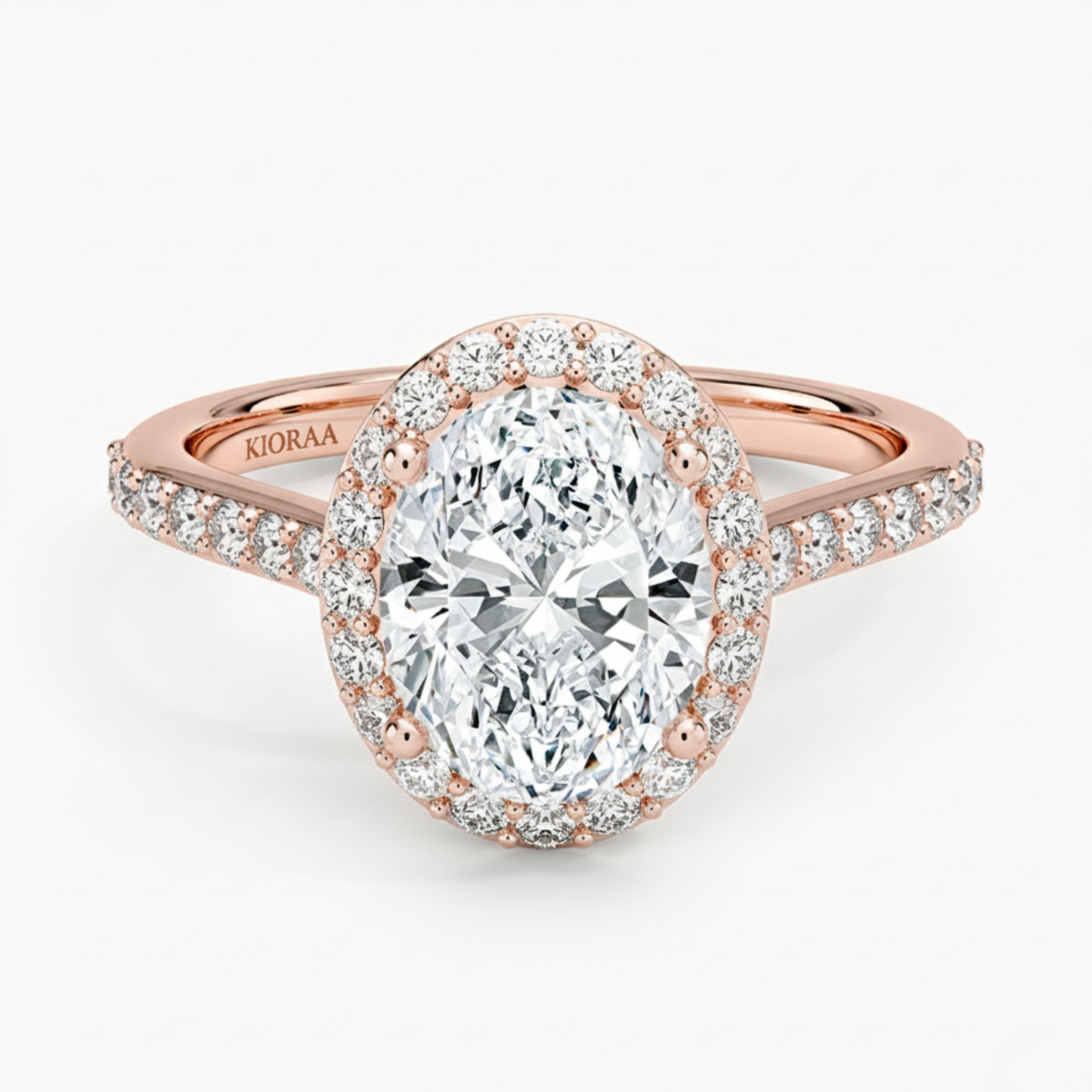 Classic Oval Diamond Halo Engagement Ring