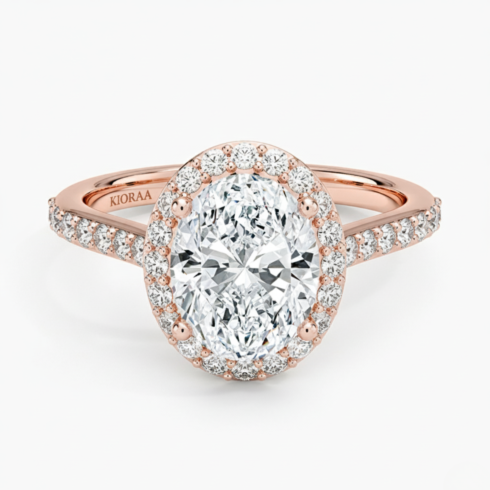 Classic Oval Diamond Halo Engagement Ring