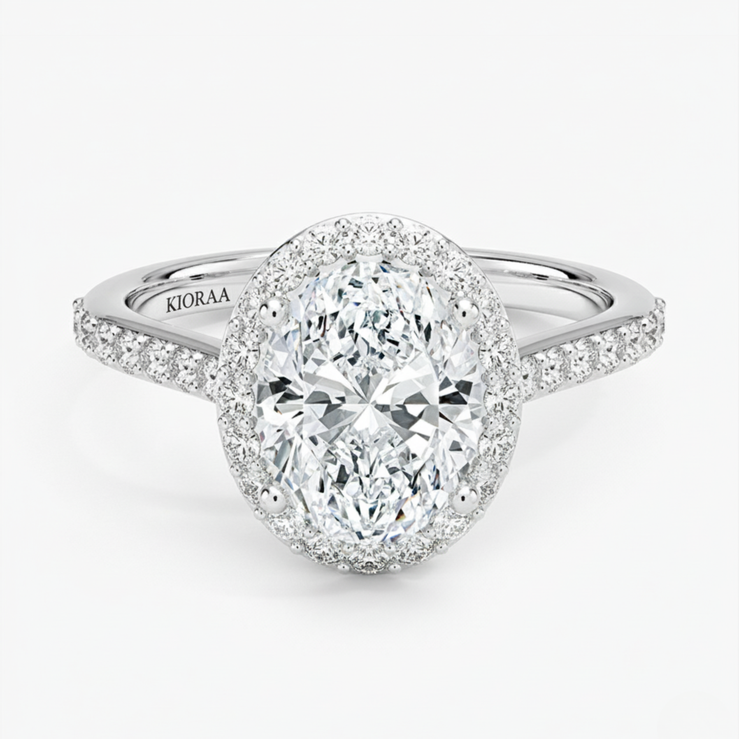 Classic Oval Diamond Halo Engagement Ring