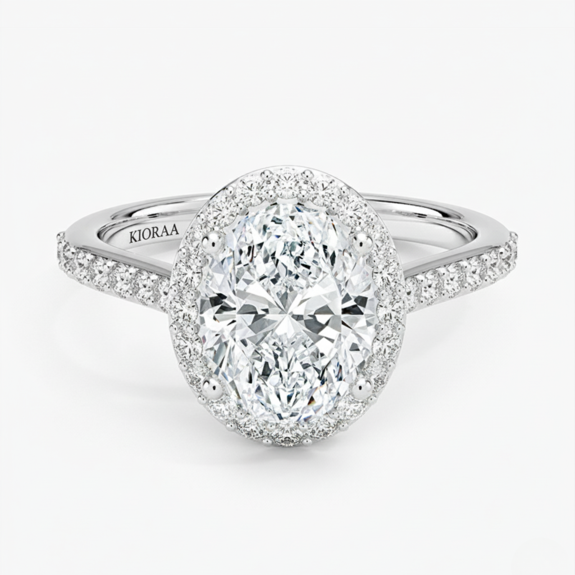 Classic Oval Diamond Halo Engagement Ring