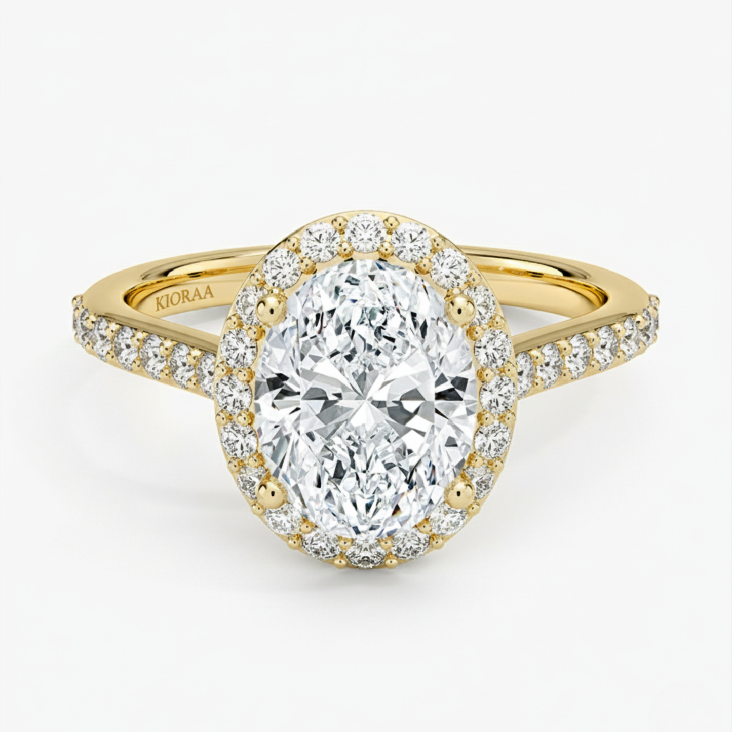 Classic Oval Diamond Halo Engagement Ring