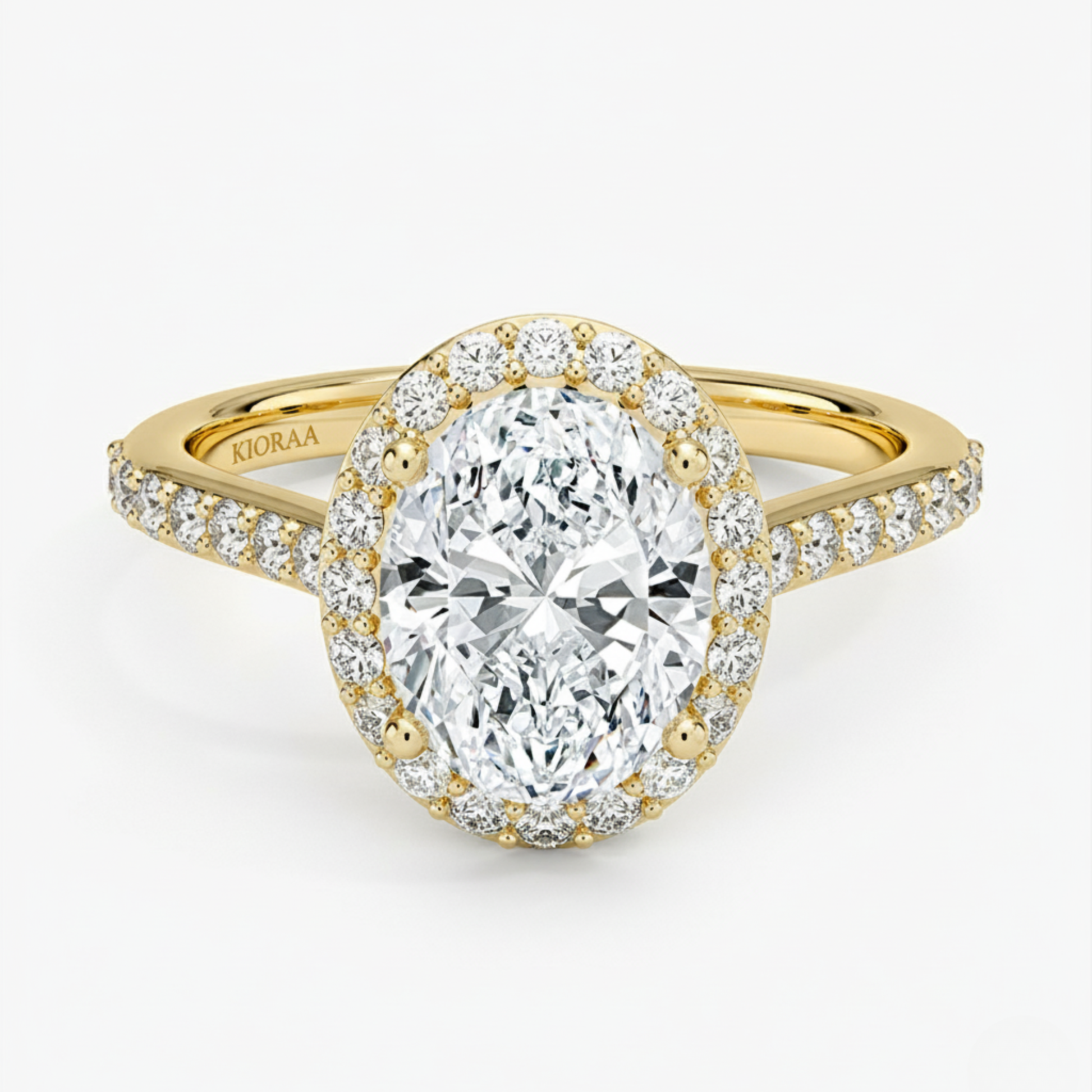 Classic Oval Diamond Halo Engagement Ring