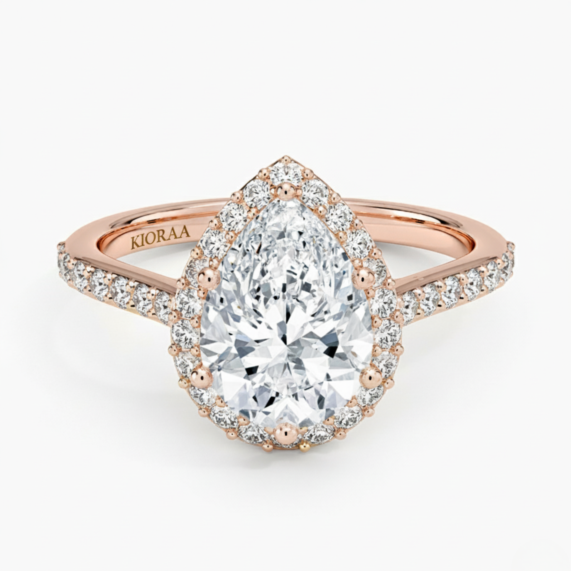 Classic Pear Diamond Halo Engagement Ring