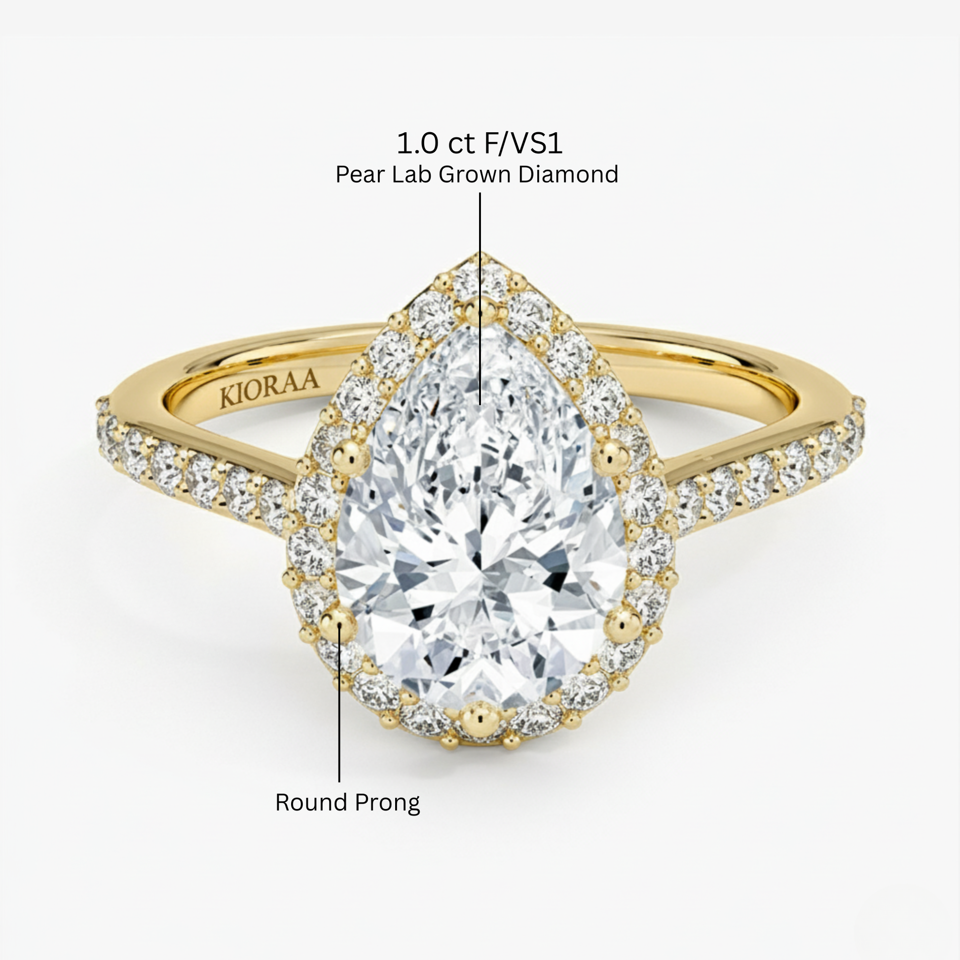 Classic Pear Diamond Halo Engagement Ring