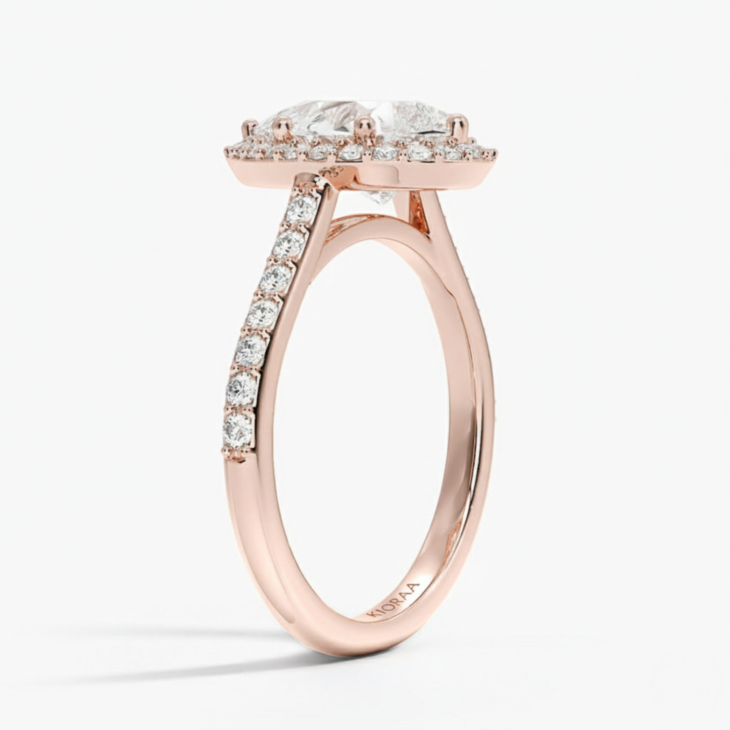 Classic Pear Diamond Halo Engagement Ring