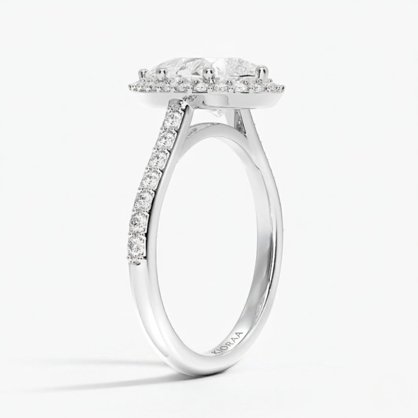 Classic Pear Diamond Halo Engagement Ring
