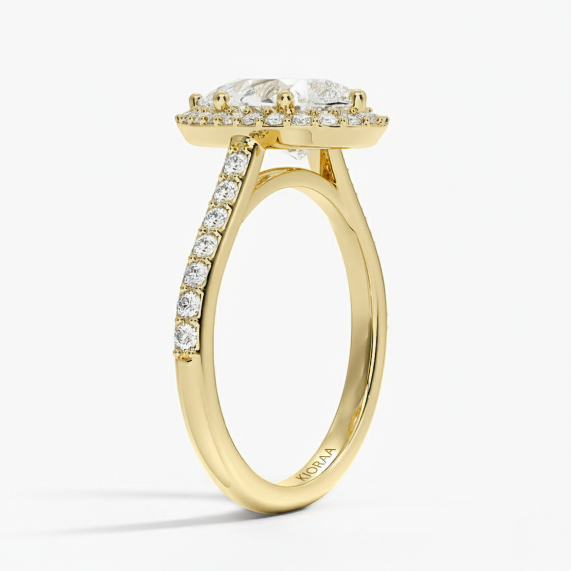 Classic Pear Diamond Halo Engagement Ring