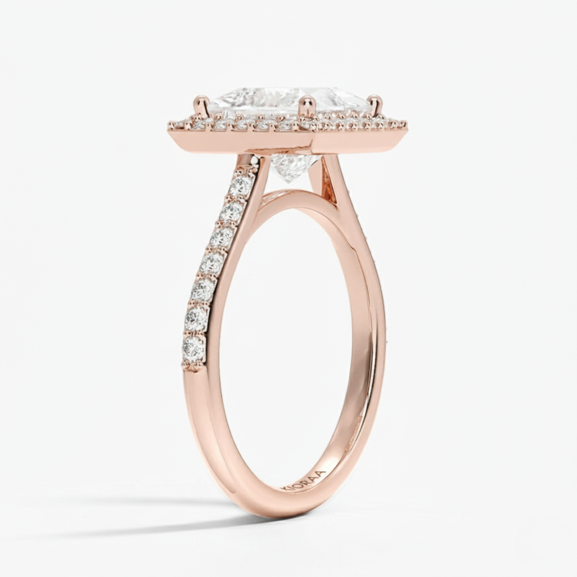 Classic Princess Diamond Halo Engagement Ring