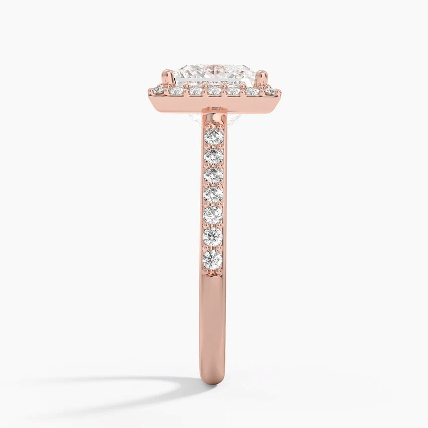 Classic Princess Diamond Halo Engagement Ring