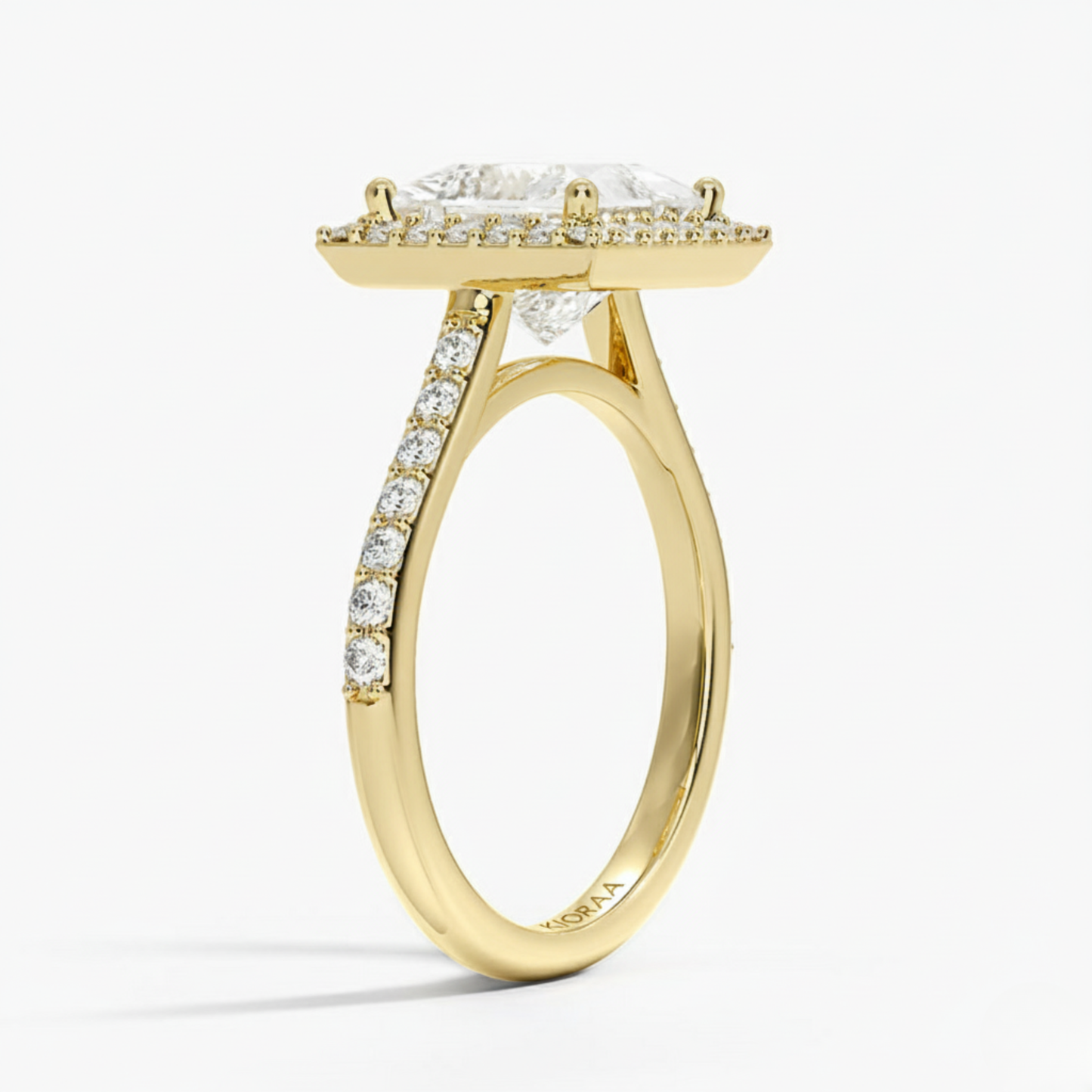 Classic Princess Diamond Halo Engagement Ring