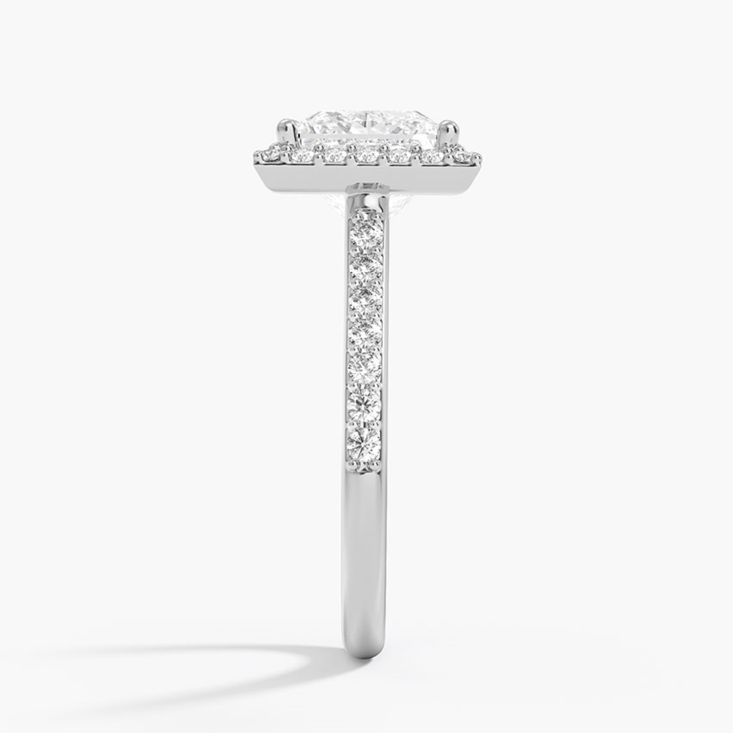 Classic Princess Diamond Halo Engagement Ring