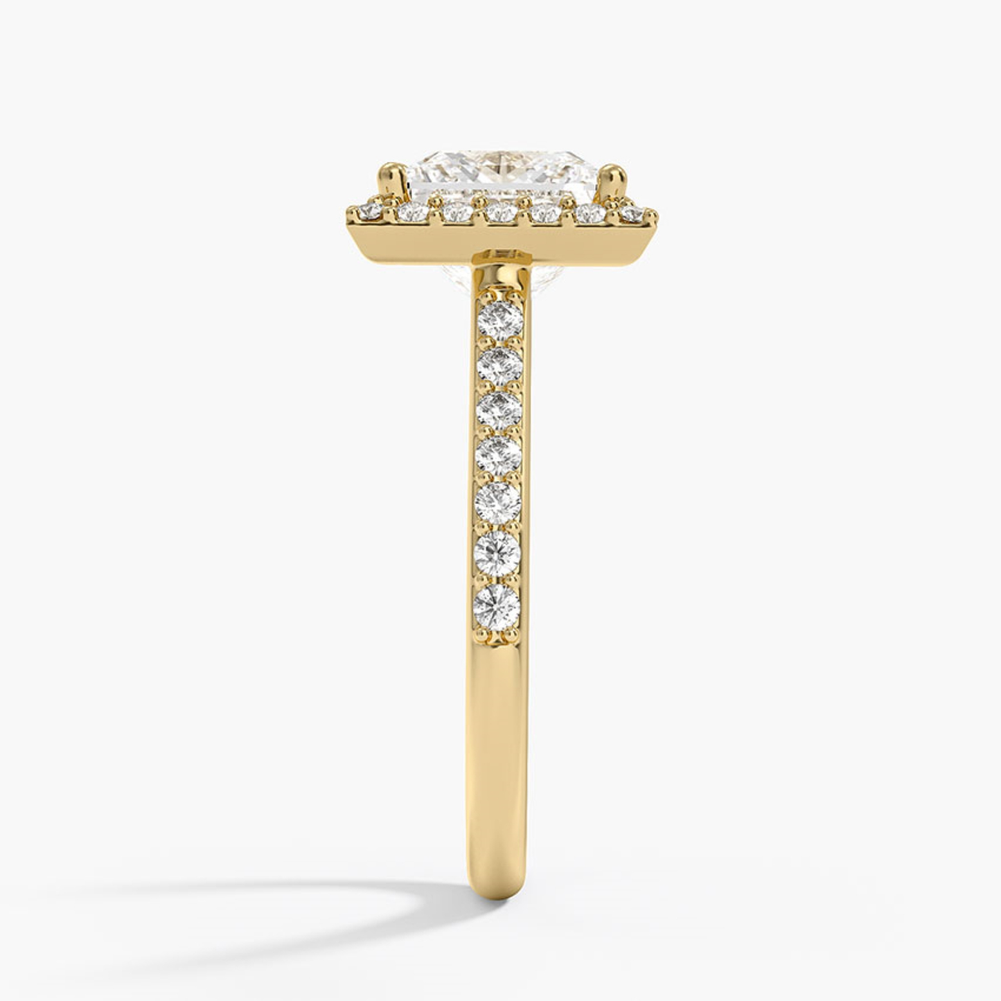 Classic Princess Diamond Halo Engagement Ring