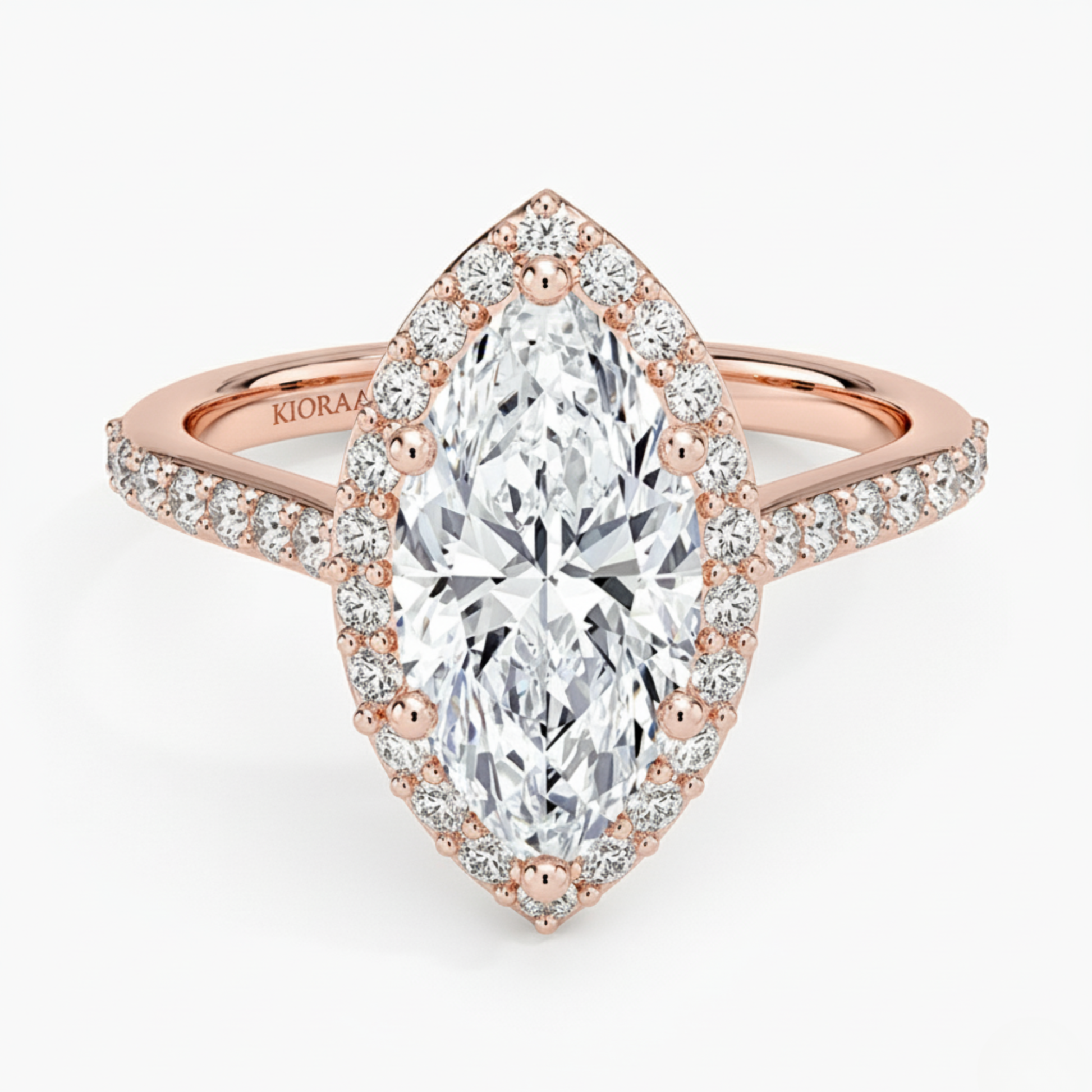 Classic Marquise Diamond Halo Engagement Ring