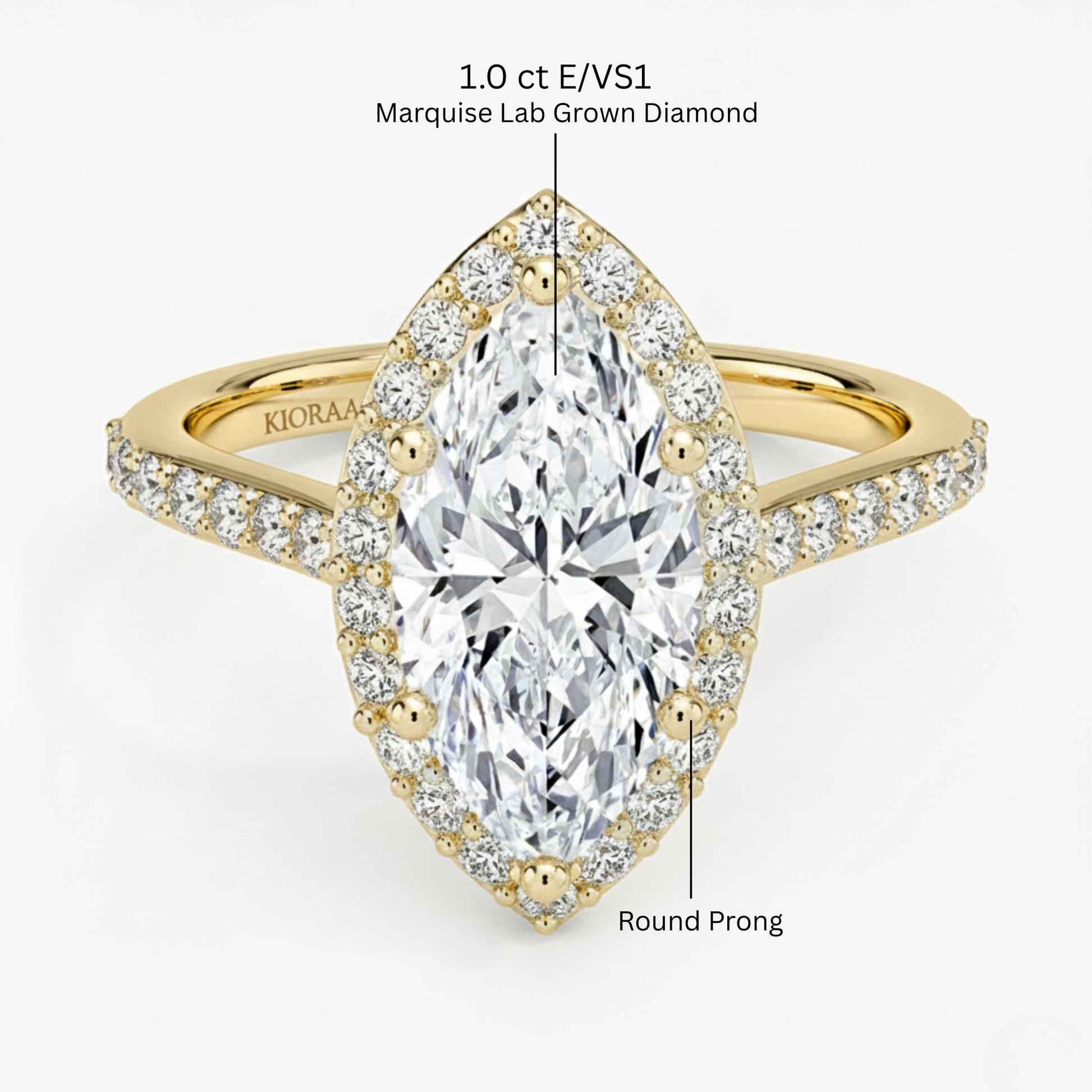 Classic Marquise Diamond Halo Engagement Ring