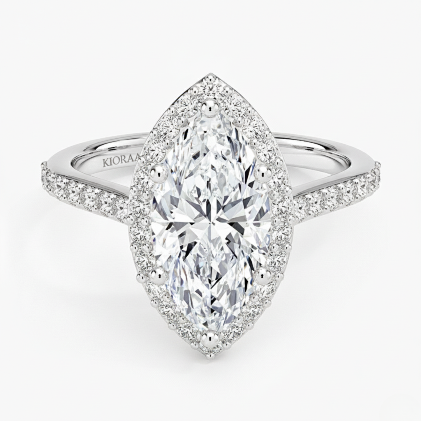 Classic Marquise Diamond Halo Engagement Ring