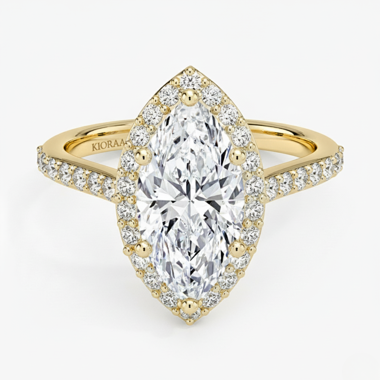 Classic Marquise Diamond Halo Engagement Ring