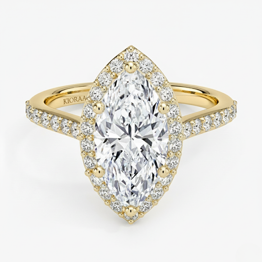Classic Marquise Diamond Halo Engagement Ring