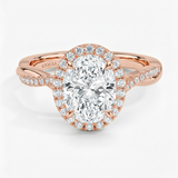 Classic Twist Oval Diamond Halo Engagement Ring, thumbnail 10