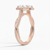 Classic Twist Oval Diamond Halo Engagement Ring, thumbnail 11