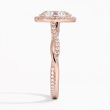 Classic Twist Oval Diamond Halo Engagement Ring, thumbnail 12