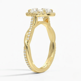 Classic Twist Oval Diamond Halo Engagement Ring, thumbnail 5