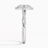 Classic Twist Oval Diamond Halo Engagement Ring, thumbnail 9